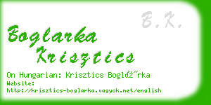 boglarka krisztics business card